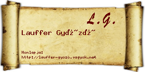 Lauffer Győző névjegykártya